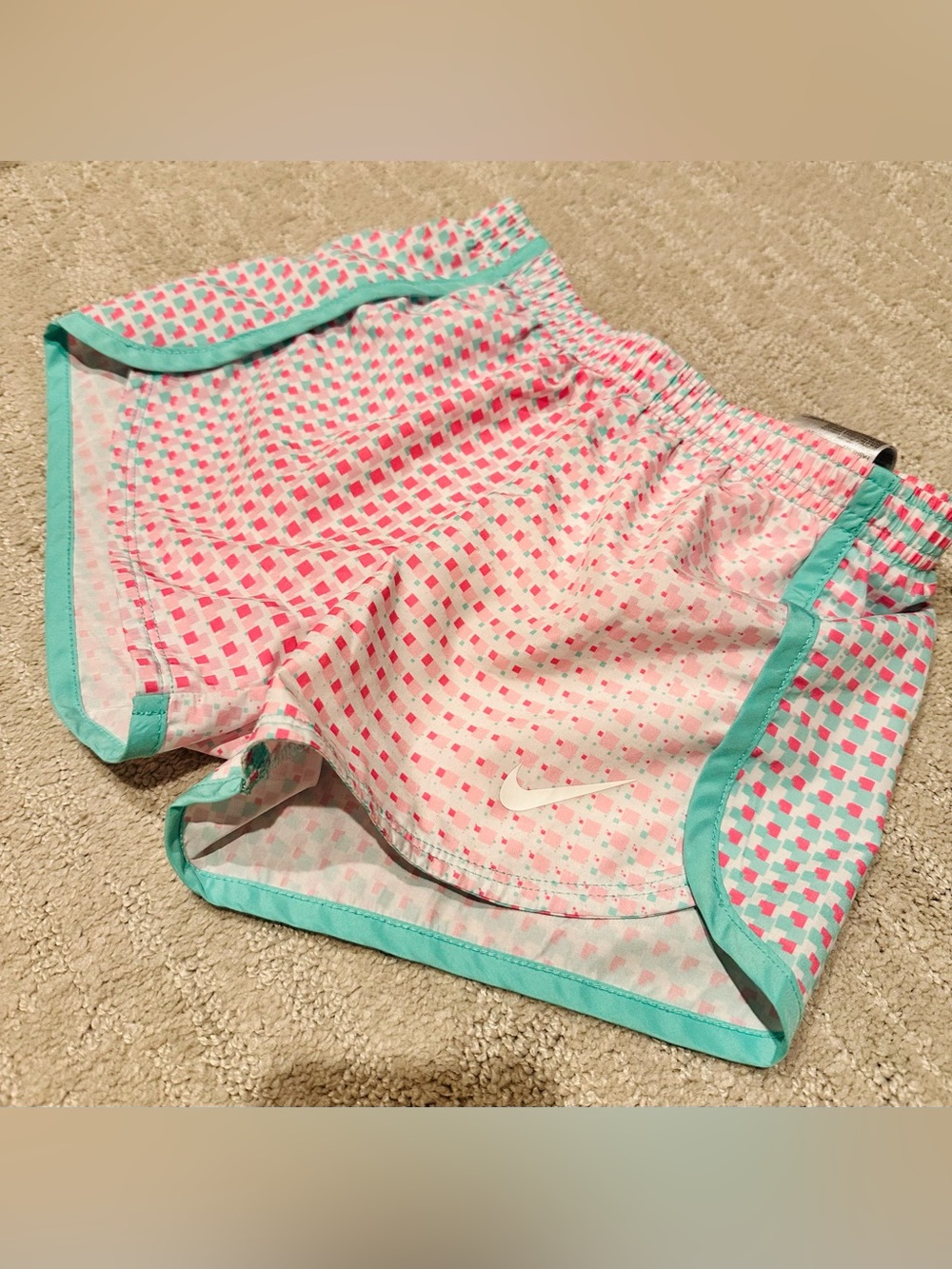 Nike Pink & Teal Patterned Athletic Shorts